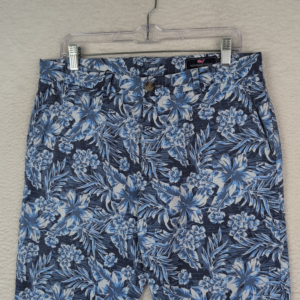 Vineyard Vines Mens 32x32 Bay Blue‎ Floral Printed Breaker Pants Cotton Preppy